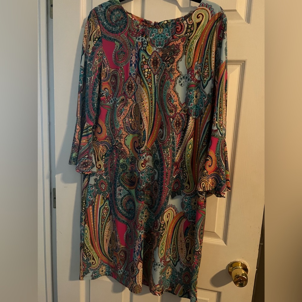 Tommy Hilfiger Paisley Print Bell Sleeve Dress size 16